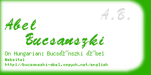 abel bucsanszki business card